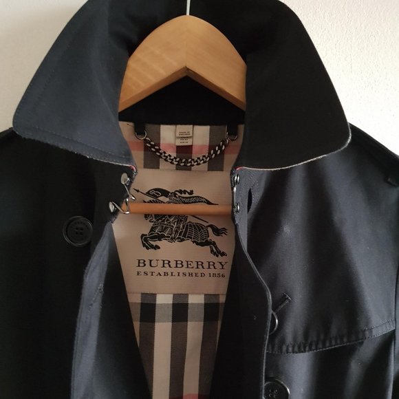 Burberry Jackets & Blazers - The long black Burberry Chelsea Heritage Trench Coat with signature gabardine